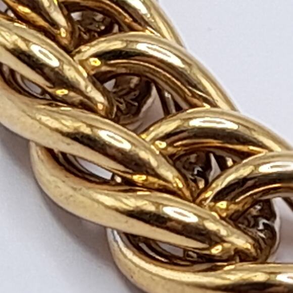 Men's Stainless Steel Gold Plated Chunky Bracelet, 7 Inches, Signed STEELTIME - Picture 6 of 10